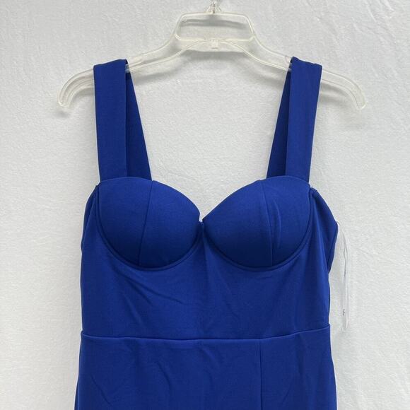 NWT Lulu’s Royal Blue Bustier Maxi Dress LARGE Backless Gown Stretch - Picture 4 of 15